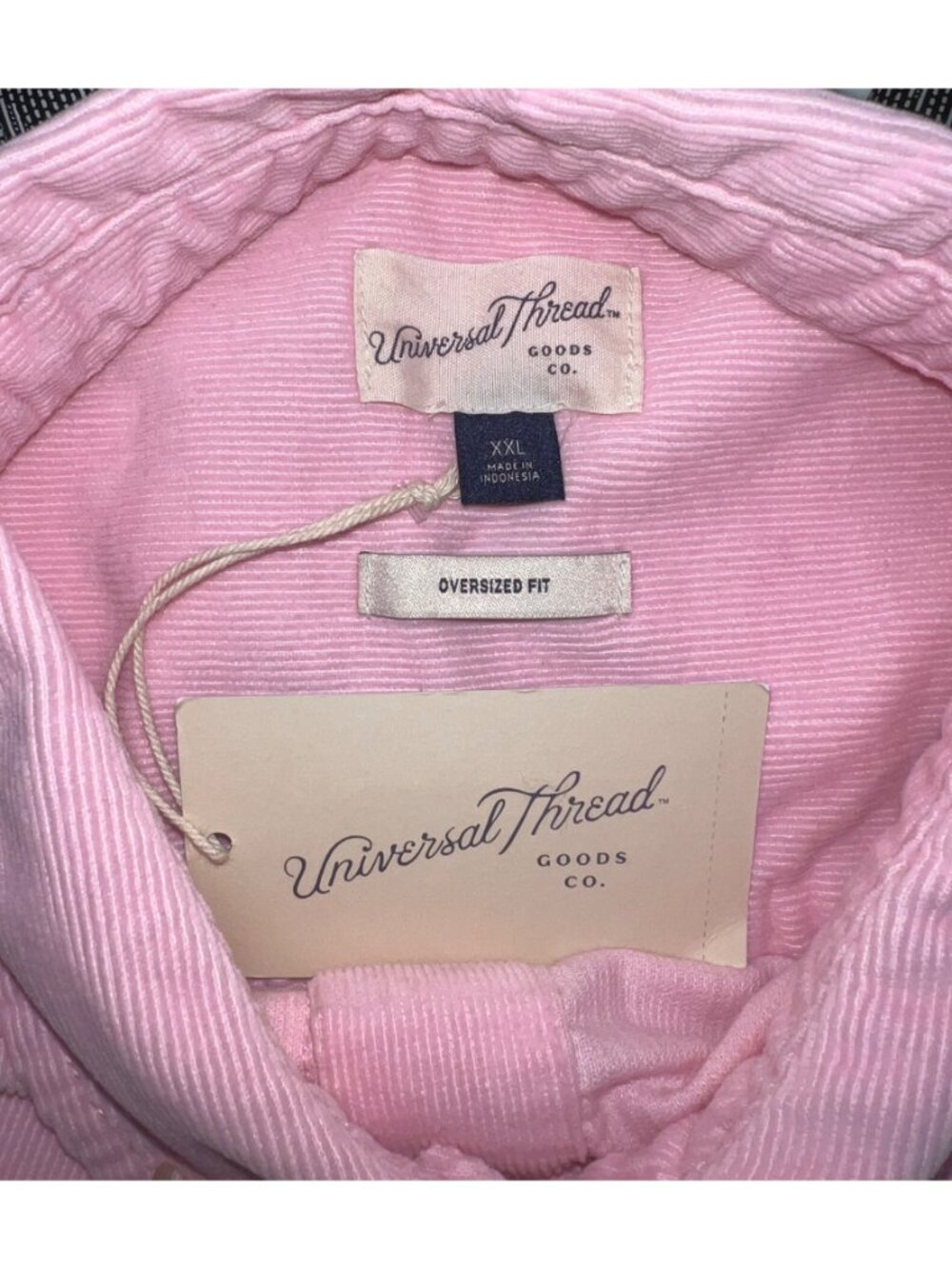 Universal Thread Oversized Fit Pink Corduroy Button-Up Shirt XX-Large NWT - Picture 3 of 3